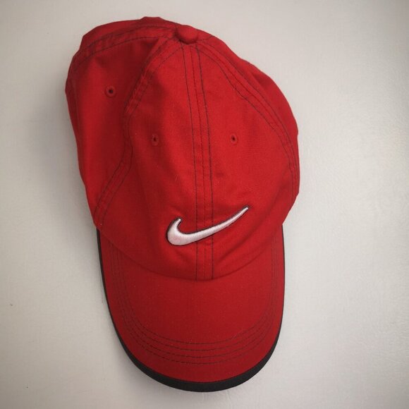 Nike Golf Unisex Red w/ Grey Trim Fit Dry One Size Baseball Hat - Picture 1 of 6
